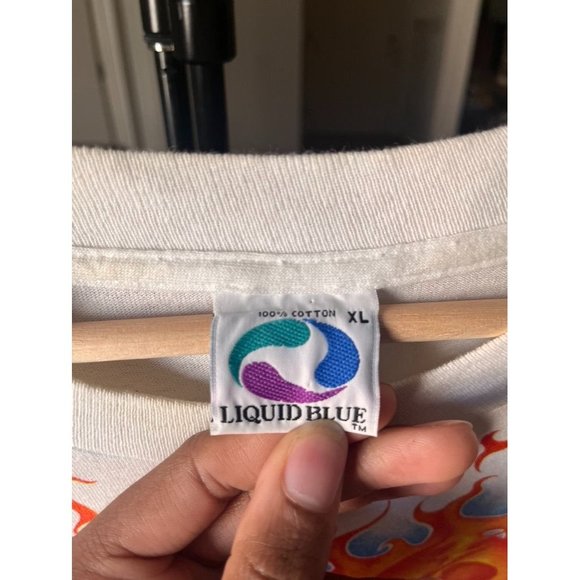 Grateful Dead Vintage Liquid Blue 1992 Skeletons Tie Dye Single Stitch Shirt XL - Picture 5 of 11